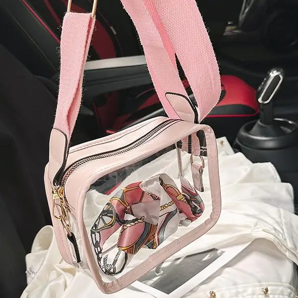 pink color Cross body new  jelly mobile phone casual foreign styleshoulder small square bag for lady