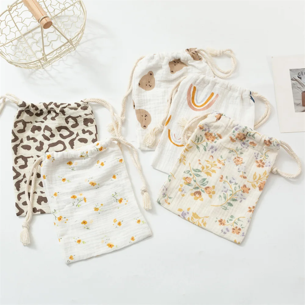 100% Organic Muslin Cotton Maternity Hospital Bag Newborn Baby Mum To Be Birthing Dauze Cotton Diaper Nappy Bag for Baby Gifts