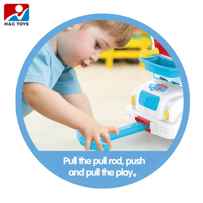 Pretend play doctor car plastic mini medical instruments kits toys kids doctor cart toy HC536692