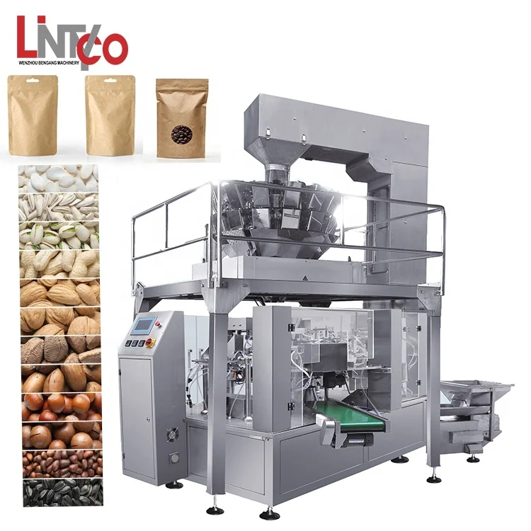 LINTYCO automatic premade bag stand up zipper bag doypack pouch sachet toffees candy ice candy packing machine