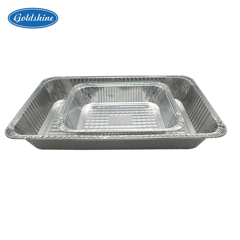 Recyclable aluminum foil container tray pans plate for food