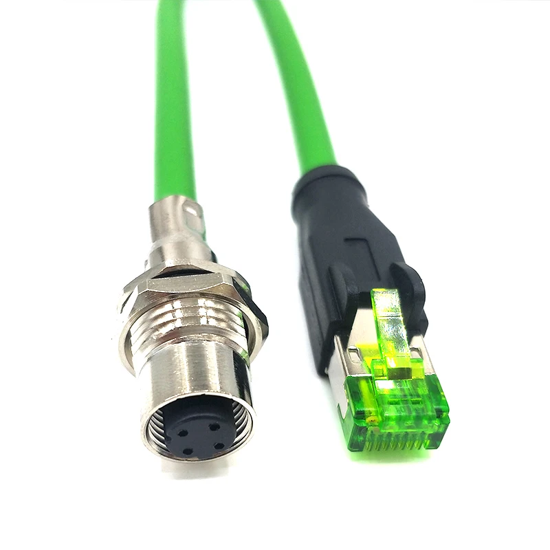 IP67 Waterproof Plastic 4 Pin Pole M12 Circular Connector Cable Rear Female Male Plug Dimensions Wiring with D Coding