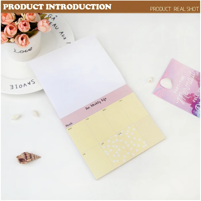 fancy custom hot sell 2022 desk weekly notepad for writing weekly planner pad memo pads