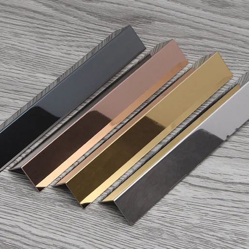 Hot Selling Xinye Decorative Profiles L Shape Stainless Steel Tile Trim for Wall Floor Furniture Tile Edge Protection Strip