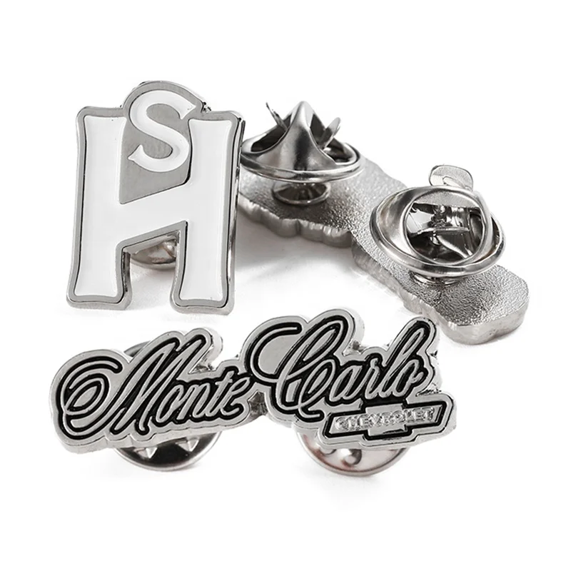 Design Your Own Custom Pins Company Logo Letter Lapel Pin Silver Soft Enamel Zinc Alloy Metal Badge Hat Pins for Souvenir Gifts