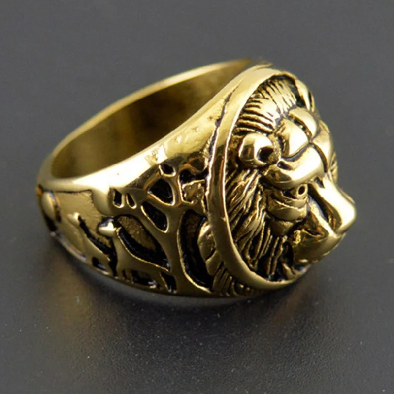 Модные ювелирные изделия, мужские ювелирные изделия, Золотые, панк, Винтажные Ювелирные изделия из нержавеющей стали, кольцо на заказ