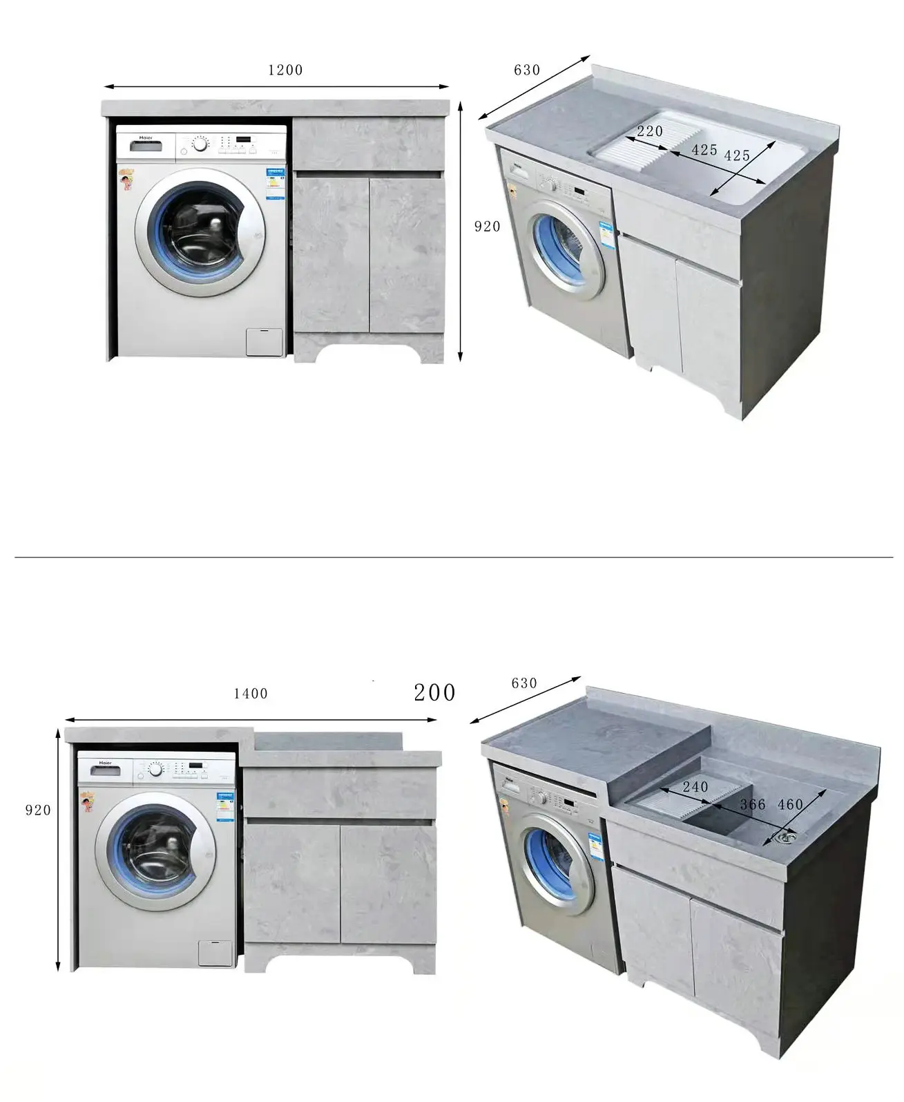 Customized Solid Surface Bathroom Cabinet Laundry Room Sink Cabinet for Convenient Daily life Washing