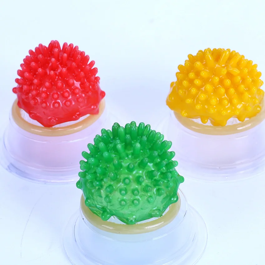 Thin Condom Latex Lubricated Spike Sex Safer Condoms Penis Extender Dotted Cover for Men Power Silicone penis