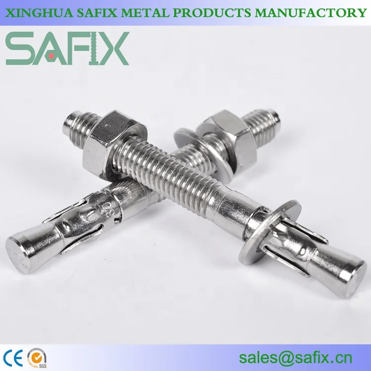 
AISI304 316 Stainless Steel Wedge Anchor Through Bolt 