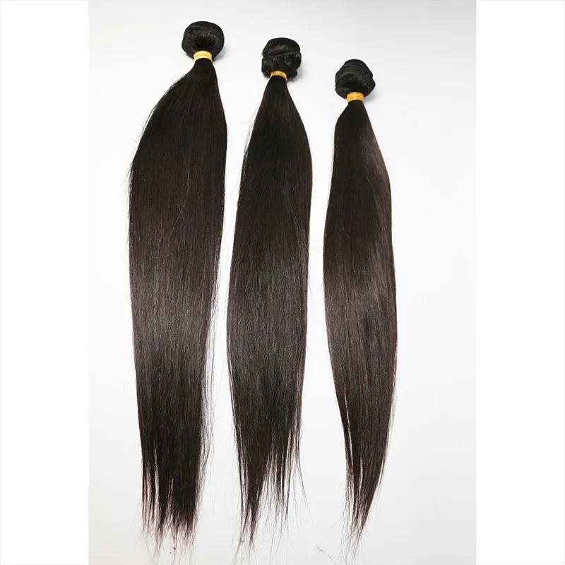 Hot sale high quality straight virgin human hair 3 bundles 14'16'18'with 4x4 HD lace closure 14' bundles deal