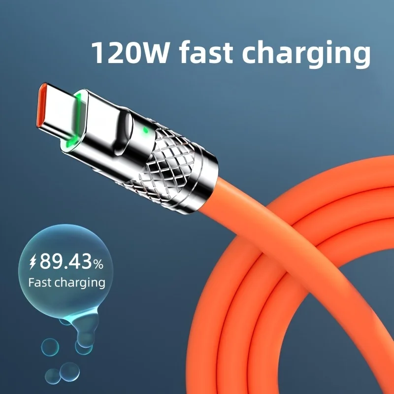 3A 120 Вт usb-кабель для быстрой зарядки Цветной силиконовый кабель 3 в 1 Тип c зарядный iphone 15 14 13 12 11