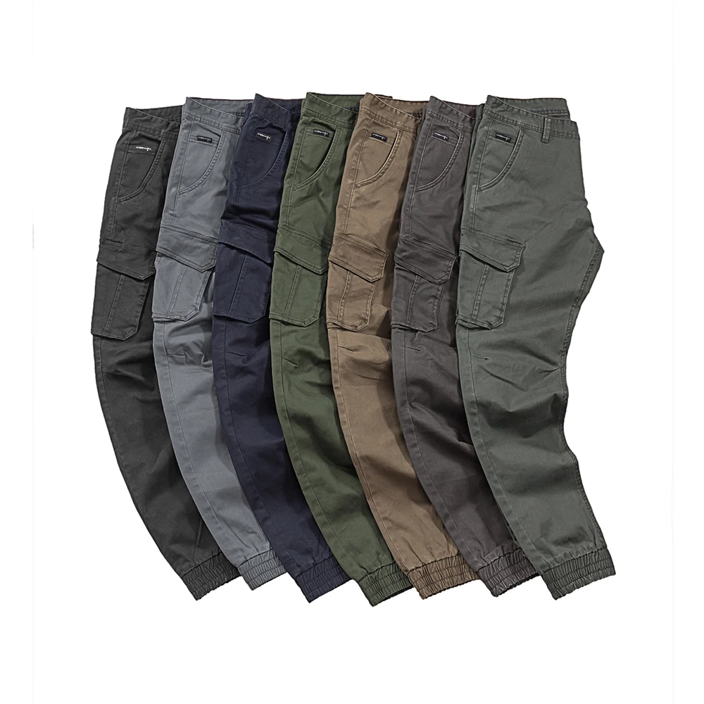 SABIN factory new coming autumn custom made high quality cotton twill multi colors pockets washed men jogger fashion cargo pants