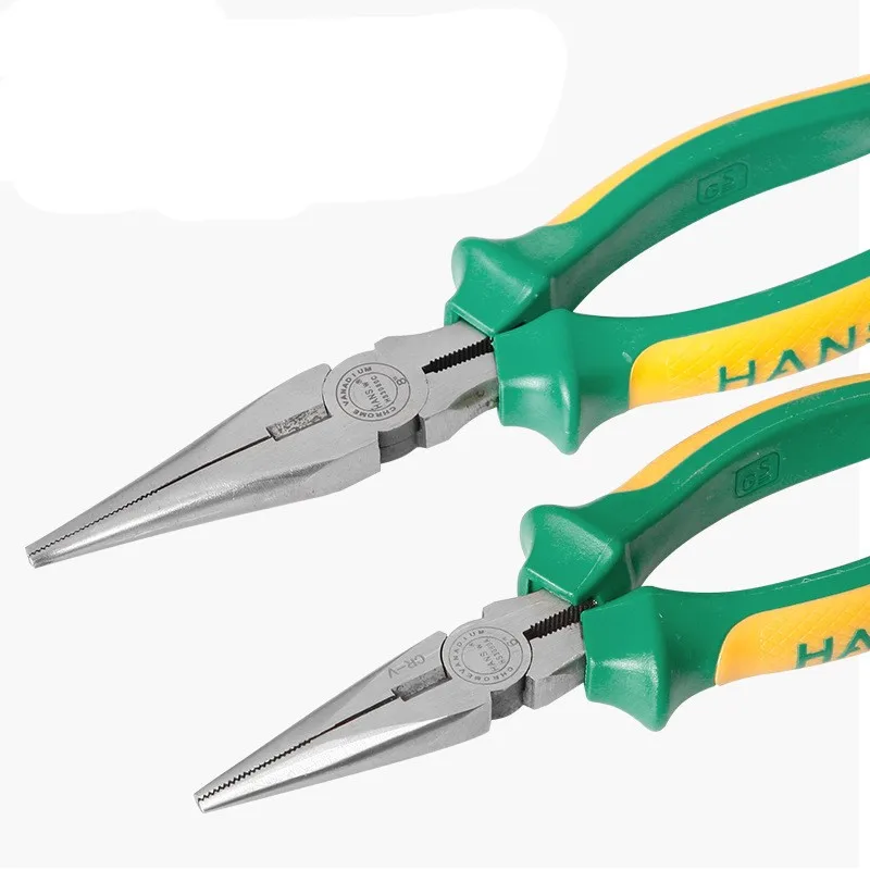 
Hot Sale HANS.w High Quality Needle Nose Pliers with Cutter for Journeyman Long Nose Specialty Screw Extraction Pliers Tools 