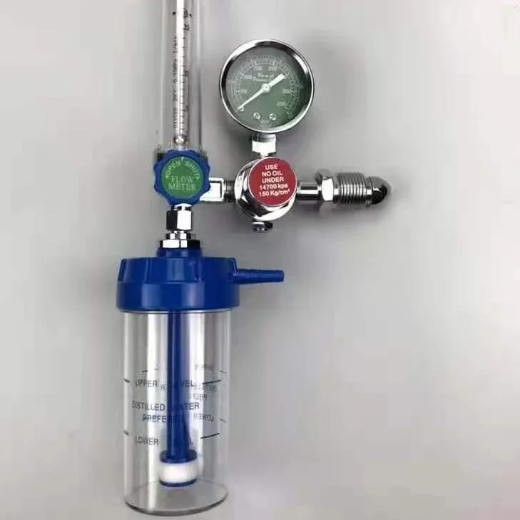 In stock High quality Medical Oxygen Regulator inhaler Flowmeter With Humidifier