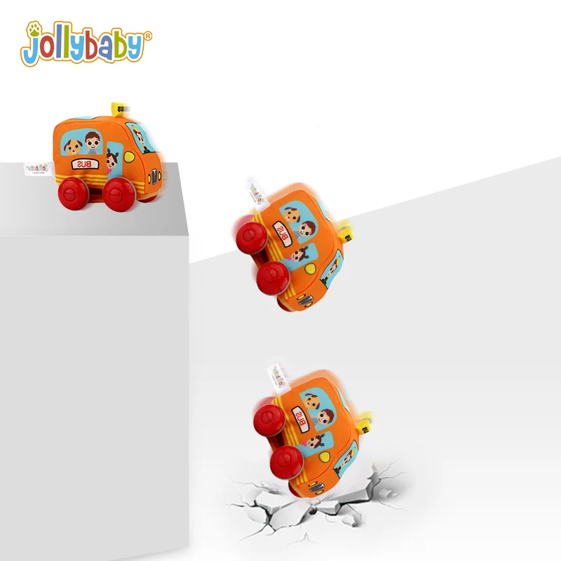 Jollybaby оптовая продажа пожарная машина полицейский автомобиль Детский мягкий плюшевый игрушечный мягкая фрикционная игрушка тянуть назад автомобили