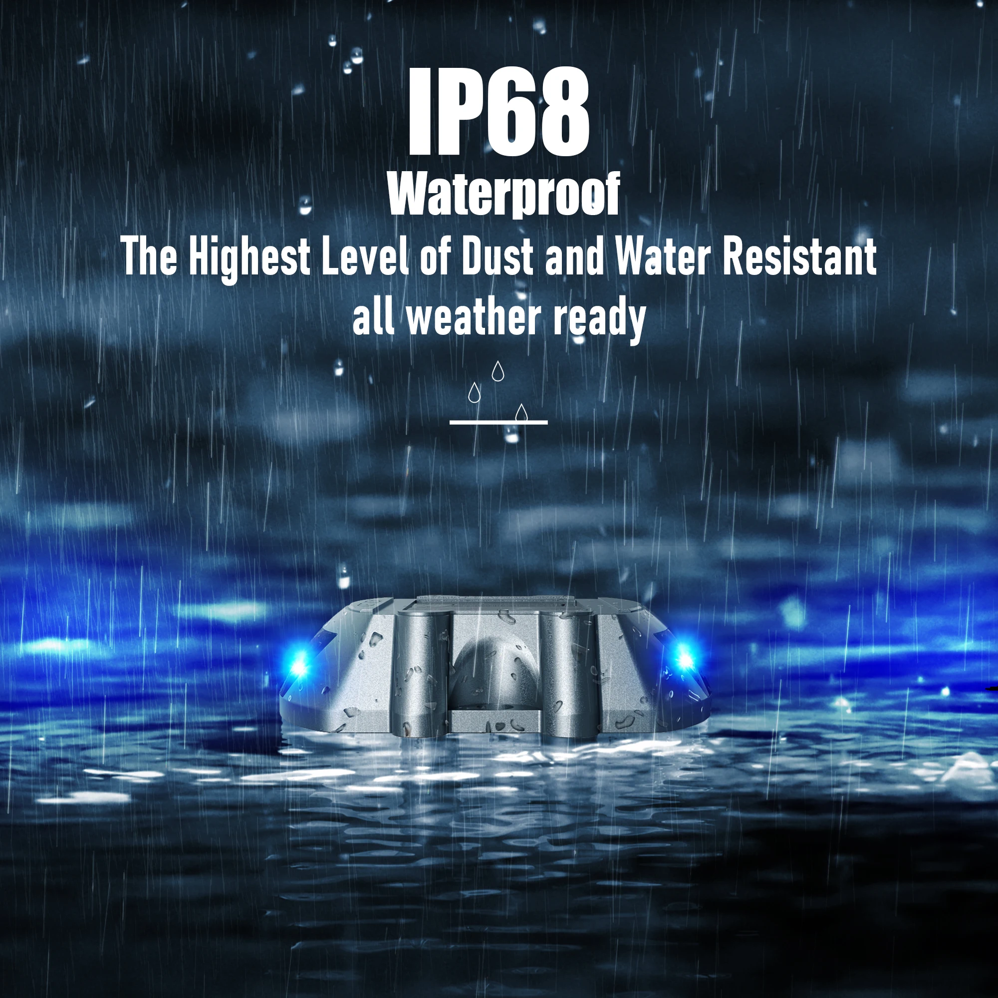 JACKYLED Solar Driveway Waterproof Light Aluminum Solar Charging Outdoor Highway Road Stud Light