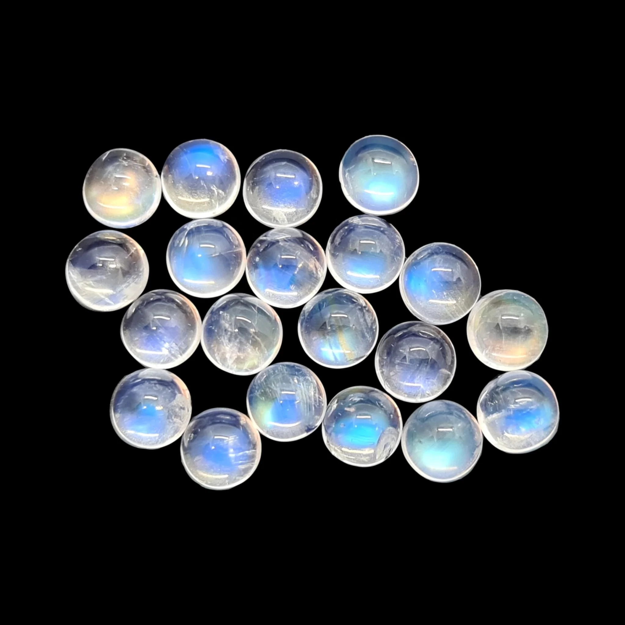 Rainbow Moonstone Gemstone Loose Cabochons And All Shapes And Sizes Cut On Custom Orders In Wholesale Prices In All Other Types
