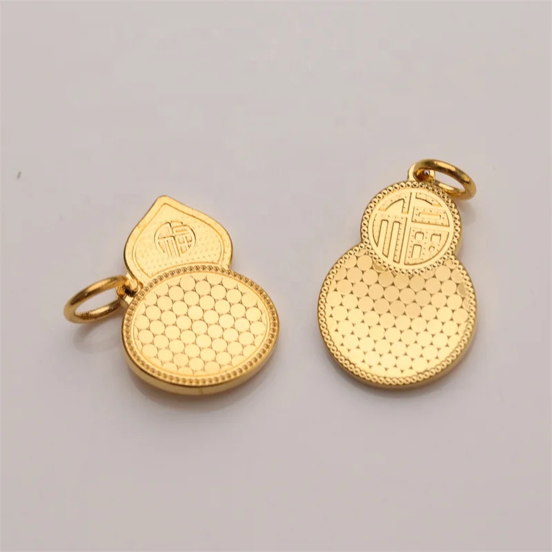 New Design Cnc Charms Fine Jewelry 18k Gold Plated honeycomb Gourd Pendant Charms For Diy Jewelry Making
