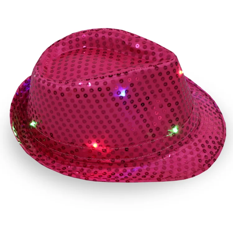 Sequin Light Up LED Hat Light Up Hat Glow Club Party Hats For Bar Costume