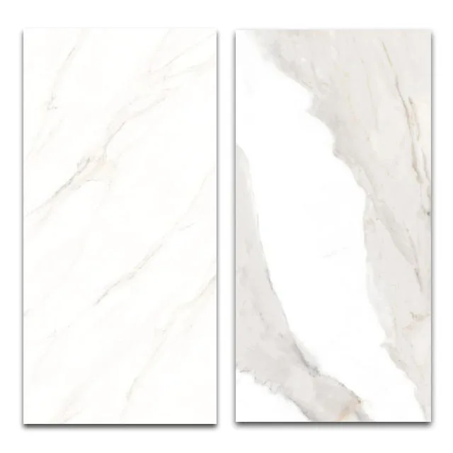High Glossy Polished Glazed Tiles 600x1200mm White Marble Stone Look for Kitchen Floor and Wall Tiles