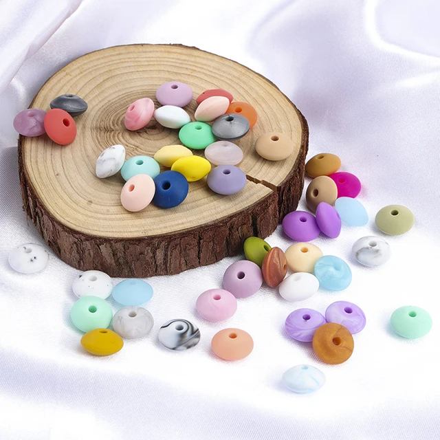 Wholesale 12mm Silicone Abacus Loose Beads Baby Chew Teething Soft Silicone Baby Bead For Jewelry Making