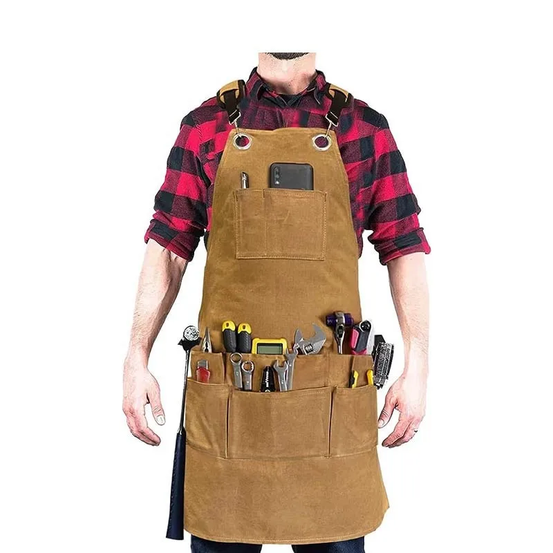 Apron waxed canvas style apron carpenter electrician garden apron can be ordered
