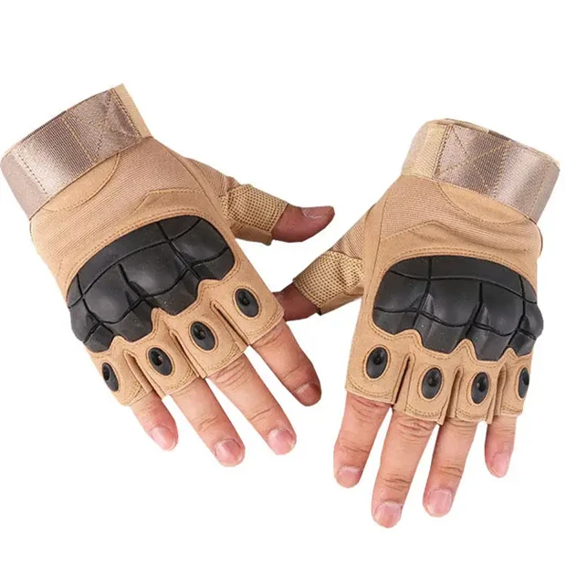 Hard Knuckle Fingerless Outdoor Sport Workout Hunting Shooting Combat Half Finger Tactical Gloves