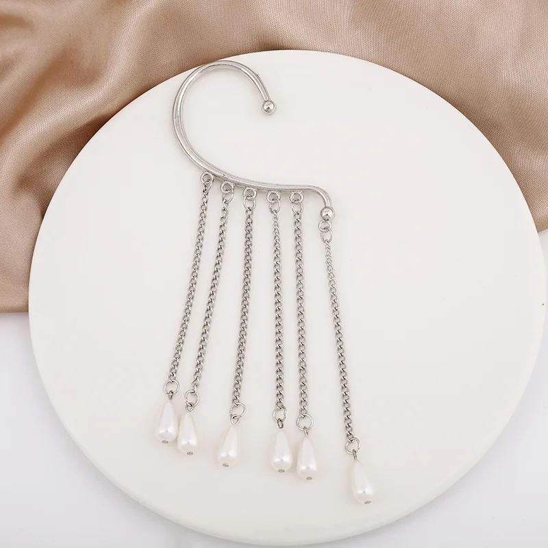 New niche baroque long pearl earrings women exaggerated geometric tassel fashion jewelry earrings