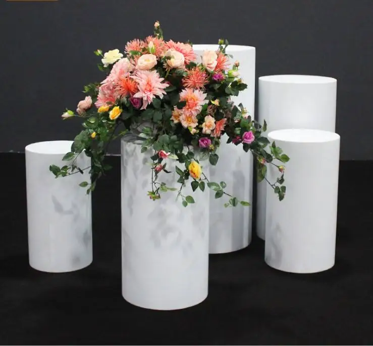Wedding decoration backdrop display stand round Pedestal Stands cylinder plinths pedestals Luxury dessert table props