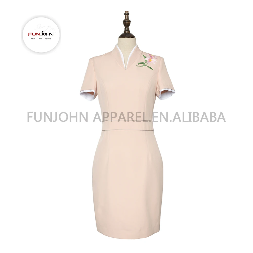 Китайский дизайн Qipao ODM логотип стюардесс Сингапур самолет аэропорт униформа