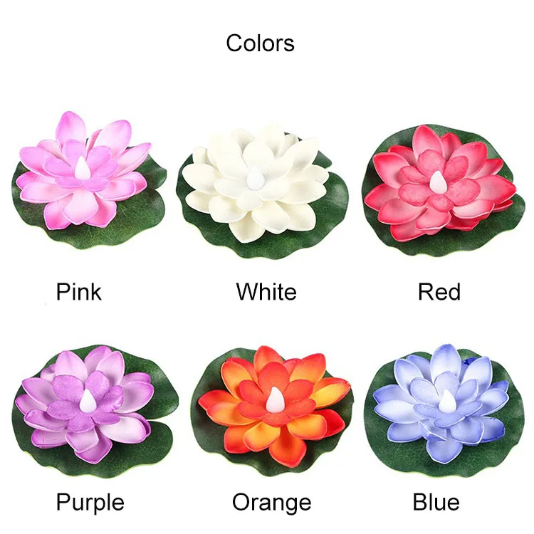 High Quality Small  Led Lotus Wish Lanterns  Floating Water Sensor Lotus Lanterns