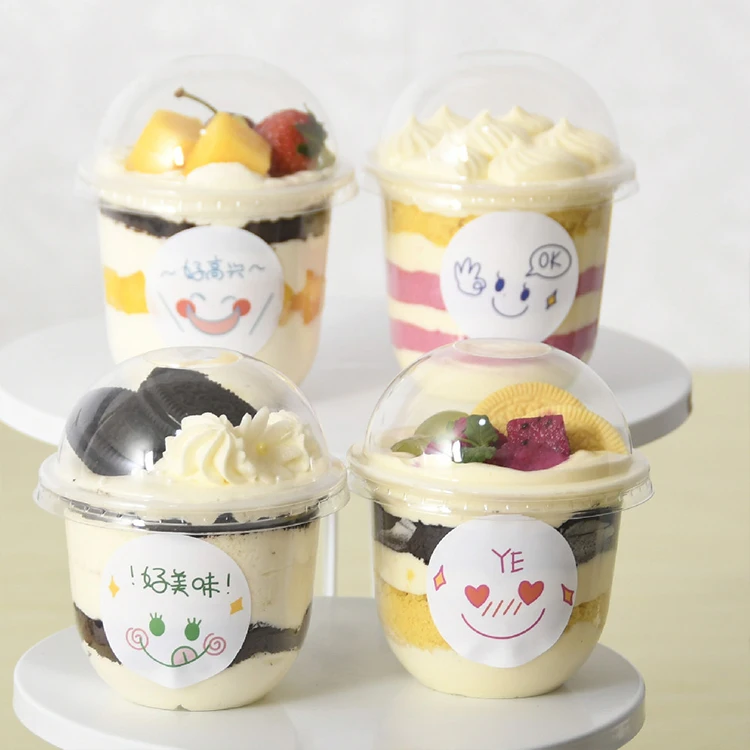 Disposable Plastic Cups Clear Transparent Food Container Jelly Pet Yogurt Cake Mousses Dessert