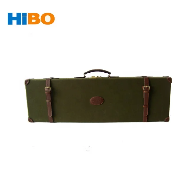 HIBO Custom Canvas And Leather Side by Side Over and Under Hard Gun Case