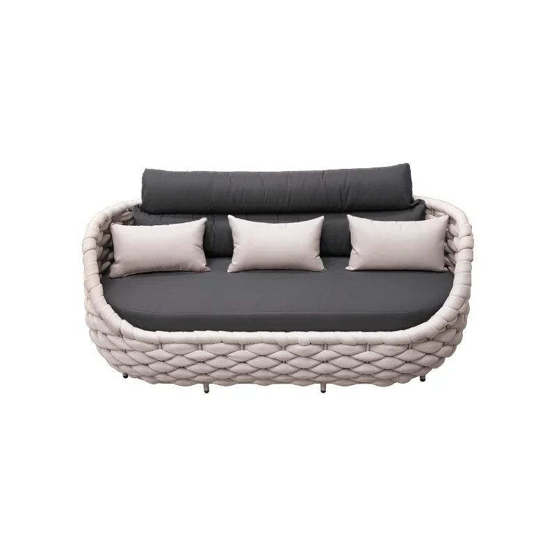 Outdoor furniture hotel high stool set bench waterproof seat cushions dark grey set cheap rattan sofa outdoor furniture