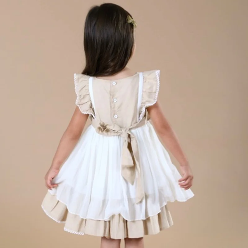 Wholesale pink Handmade embroidery dress kids remake dress for kids girls 2 to 14 years old baby dresses