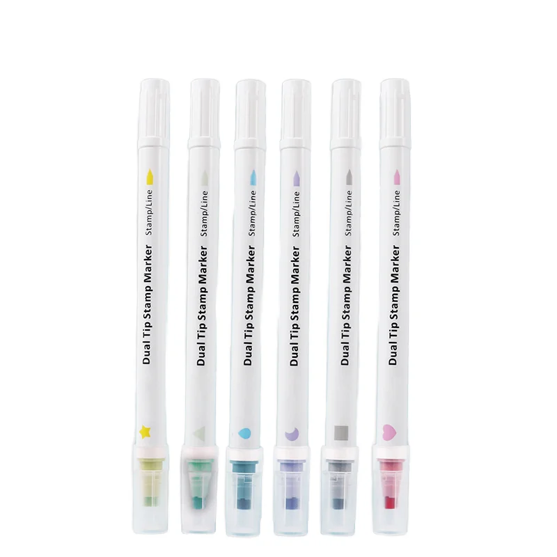 Foska Good Quality Office supply Dual tip stamp marker