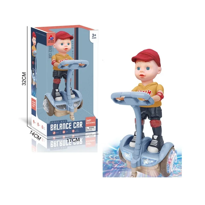 Fashion Lovely Doll 360 Rotating Electric Rotary Balance Car With Music And Light Fun Toddler RC Balance Station Boy Car