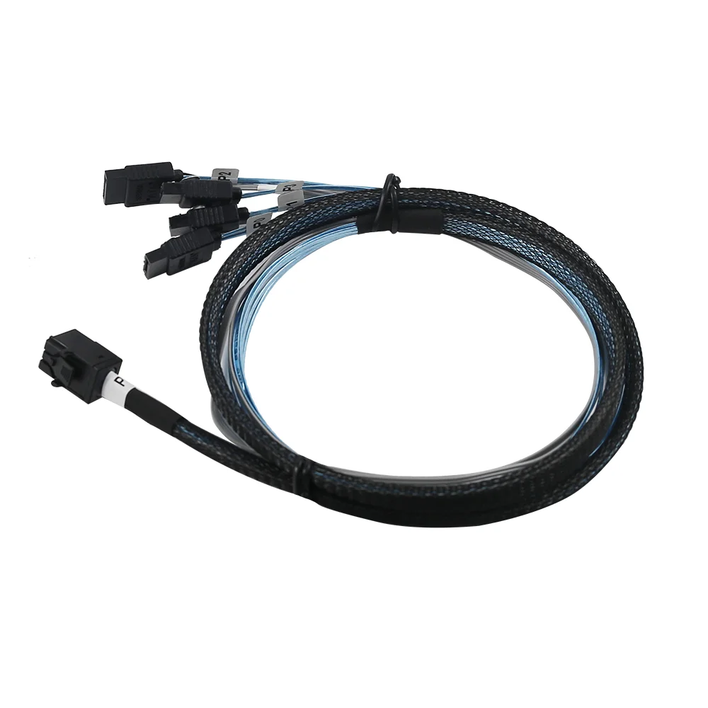 High Speed PC Computer Motherboard SAS Cable HD Mini SAS SFF8643 4i/8i to 4 SATA 7pin & 8 Pin Power Supply  Hard Disk  Drive