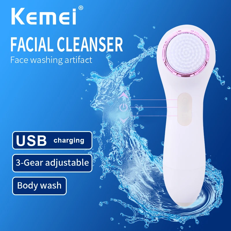 Kemei KM-1615 Высокое качество зарядка через USB Водонепроницаемый красоты лица машина для очистки