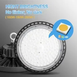 IP65 high bay light multi-power CCT selection 100W 150W 200W 240W warehouse UFO Led high bay light