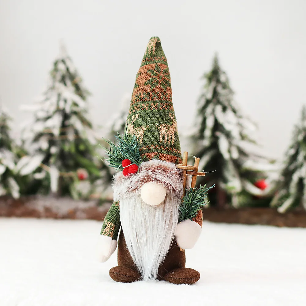 2024 Wholesale Christmas Decorations Gnome Ornament Plush Doll Cotton Faceless Rudolph Home Decoration Dwarf Toy