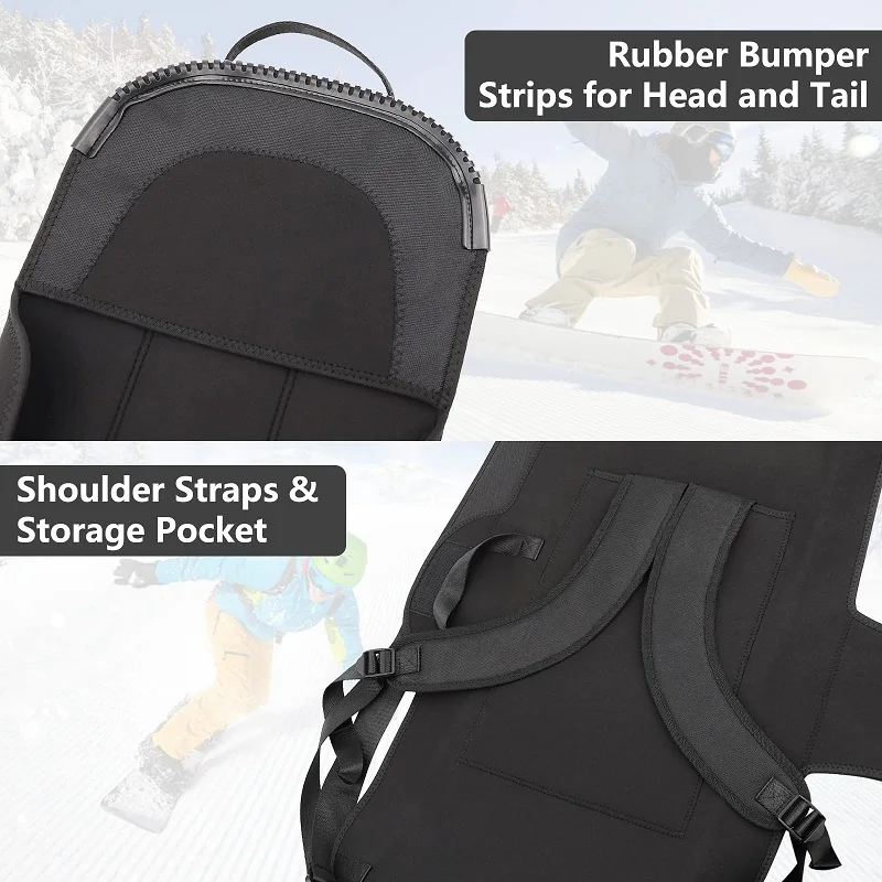 Custom Logo Adjustable Travel Neoprene Soft Protection Snowboard Sleeve Cover Case with Shoulder Strap&Pocket