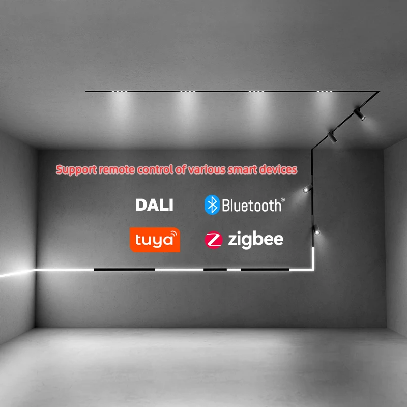 LuxHolic DC24V 48V Modular Design Surface Mounted Triac Smart LED Magnetic Spot Light System Led Magnetic Track Rail