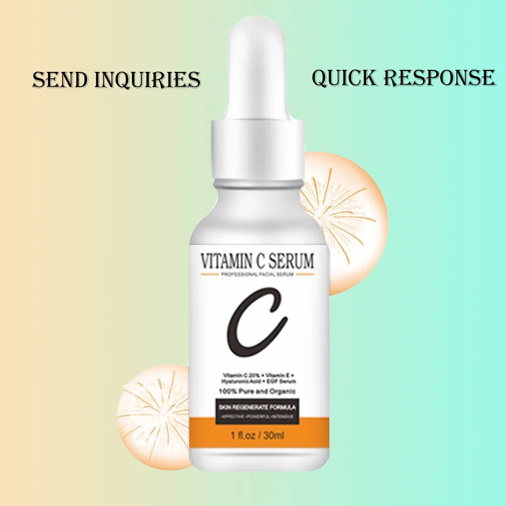 Private label 20% vitamin c organic replenish moisture nourish skin facial serum sodium hyaluronic acid serum