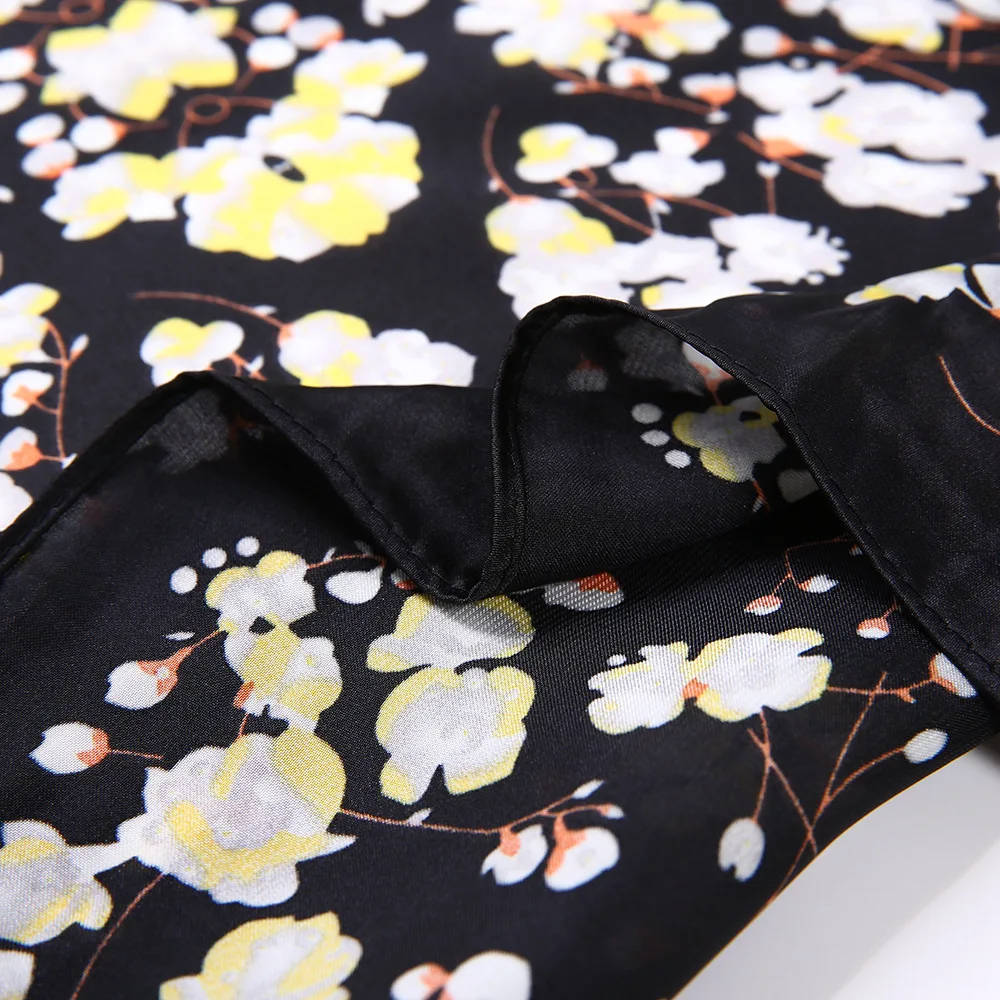 Silk Hijab Scarf Wig Bag Hair Scarfs Chiffon Black Head Women Silky Square Printed Custom Satin Scarves Polyester