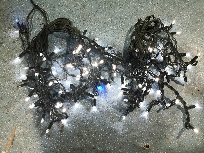 Dark Green Rubber Cable LED Garland String Light Icicle Light Connectable Garland Light IP65 White and Blue Flash