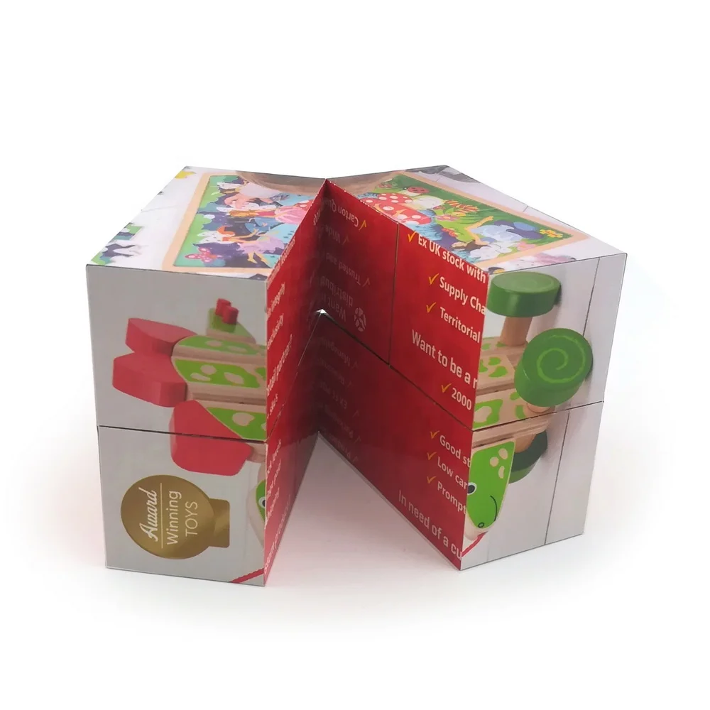 Logo Custom Plastic Paper Foldable 3D Puzzle Cubes Side Length 6cm Square Folding Changeable Magnetic Magic Cubes Without Magnet