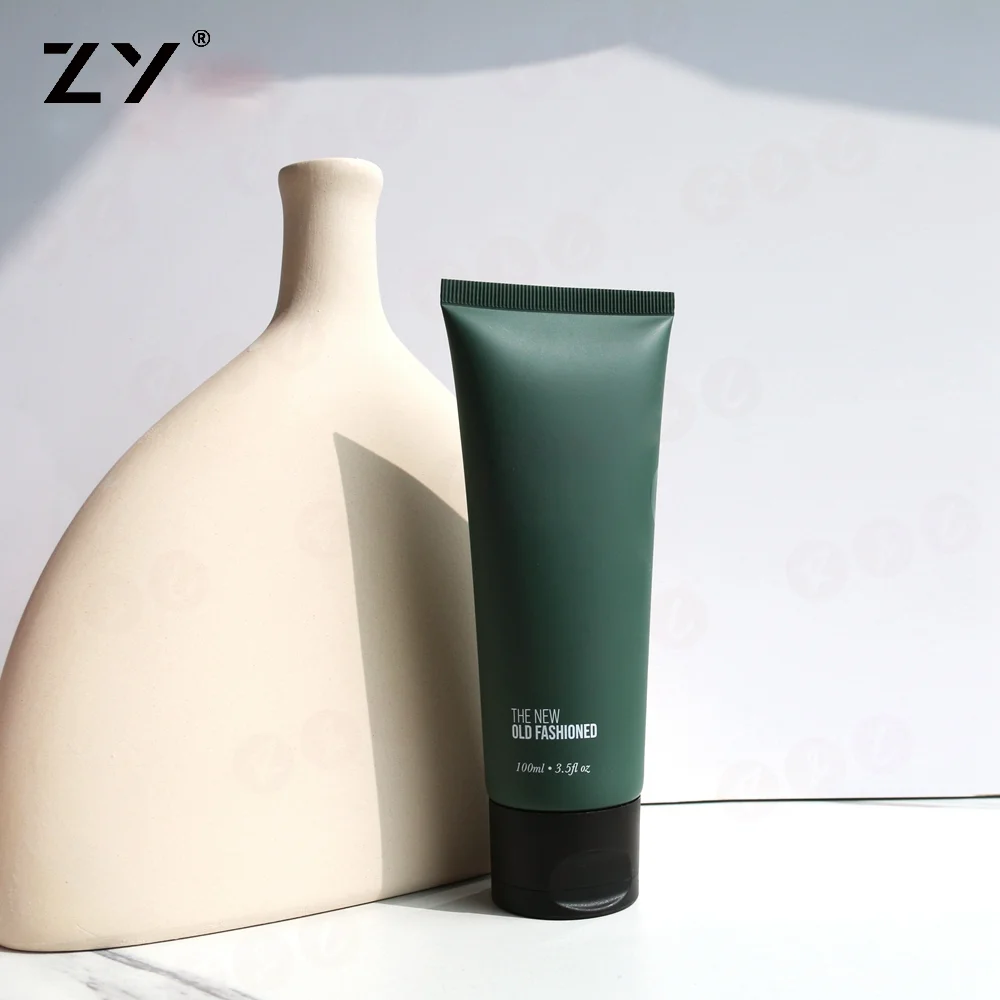 Green Soft Touch Sunscreen Face Wash Eye Cream Lotion Shampoo Tube Cream Flat Oval Tube For Sunscreen And Face Lotion