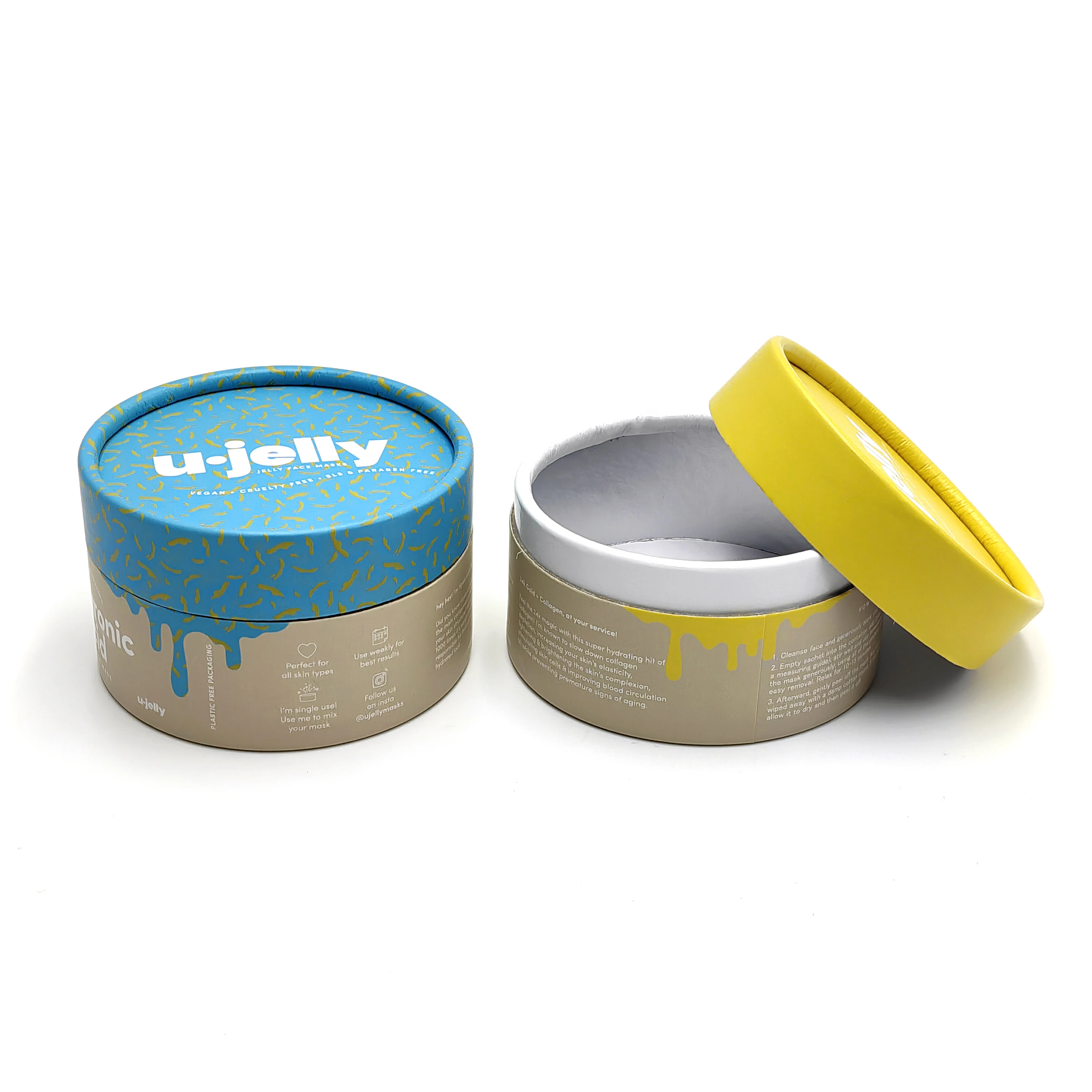 Luxury printing Cardboard Paper Tube For Food Protein Powder Packaging Vitamin Capsule Packaging Tube