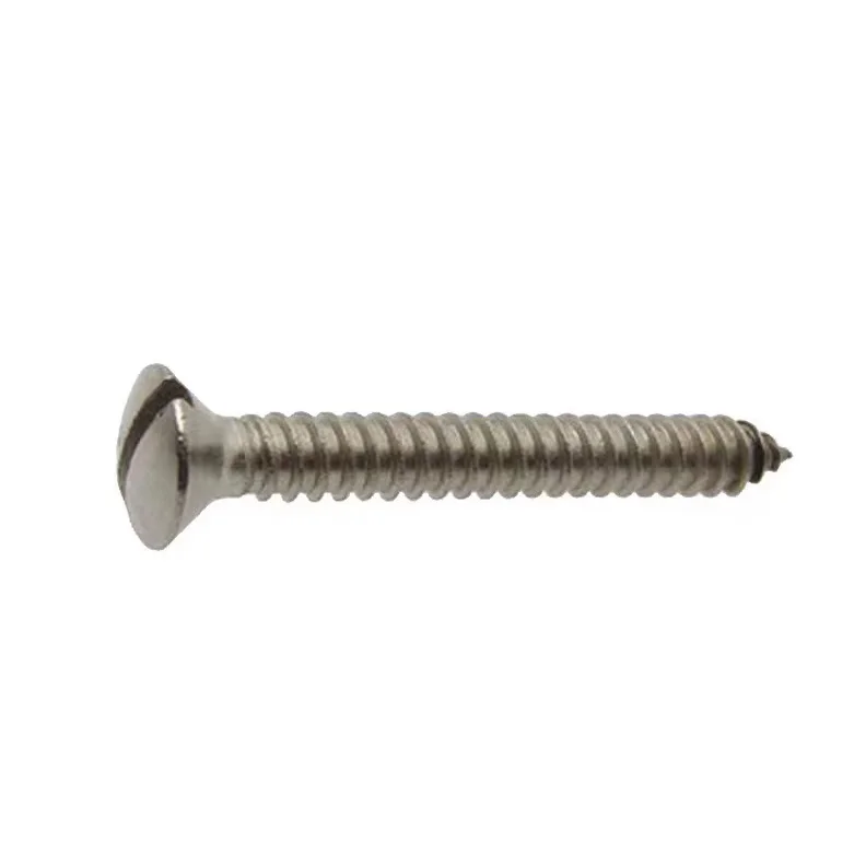 DIN 7973 ISO 1483 factory supplier stainless steel 304 316  metal slotted oval raised countersunk head self tapping